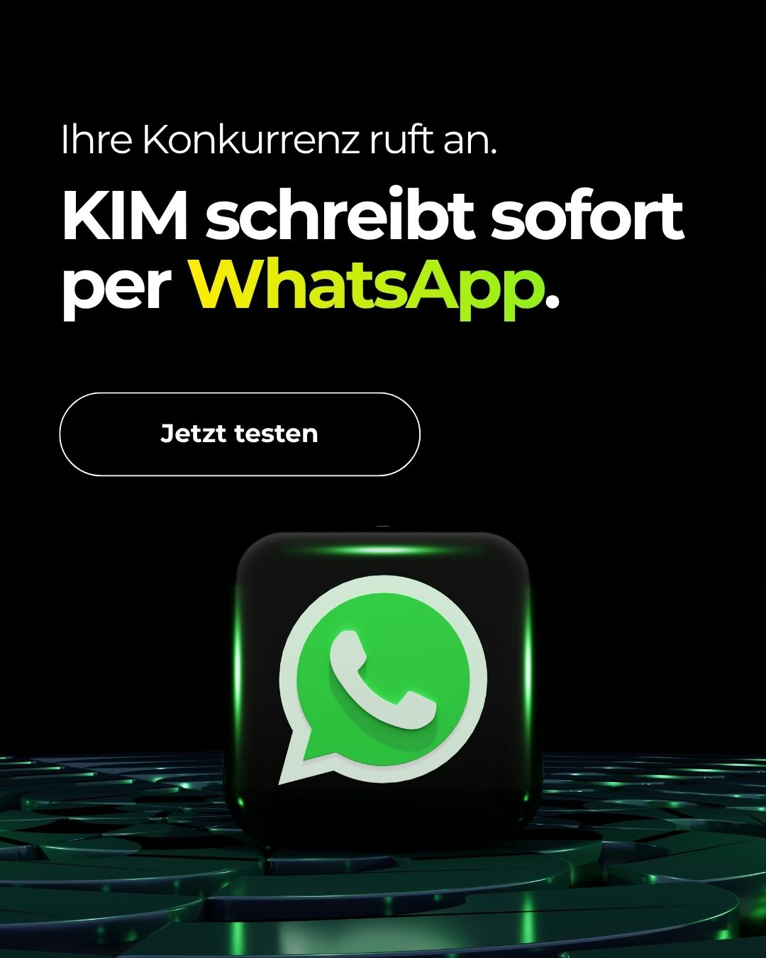 KIM Werbeanzeige für sofortige Antworten über WhatsApp