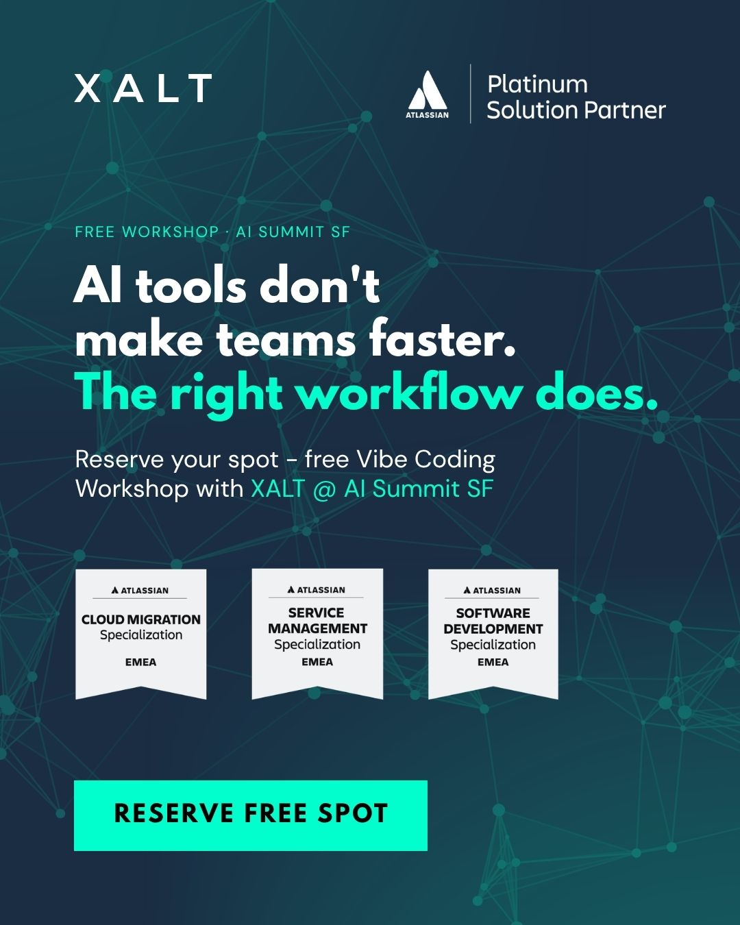 XALT Workshop Anzeige für den AI Summit San Francisco